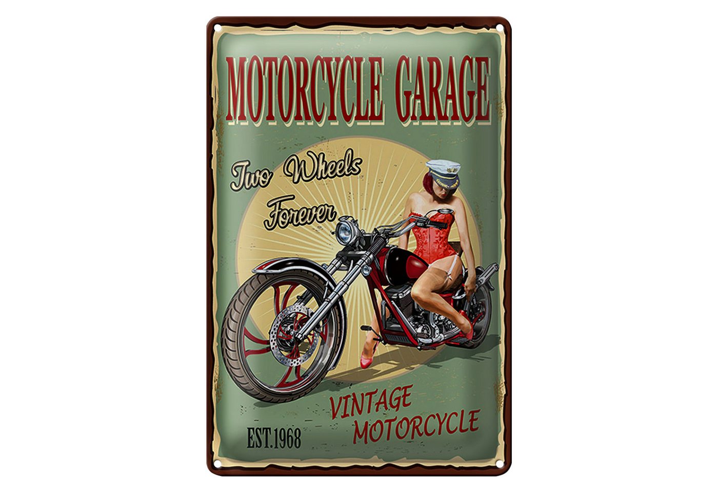 Roomando Metallschild Blechschild Pinup 20x30cm Retro Motorcycle Garage Roomando Metallschild Blechschild Pinup 20x30cm Retro Motorcycle Garage von Roomando
