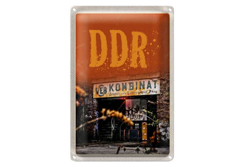 Roomando Metallschild Blechschild Reise 20x30cm Berlin DDR VEB Kombinat Zellstoff von Roomando