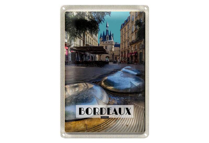 Roomando Metallschild Blechschild Reise 20x30cm Bordeaux France Hafendtadt Weinbau von Roomando