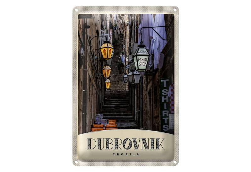 Roomando Metallschild Blechschild Reise 20x30cm Dubrovnik Kroatien Treppen Dekoration von Roomando