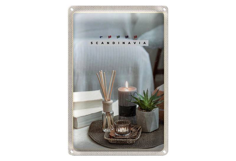 Roomando Metallschild Blechschild Reise 20x30cm Skandinawien Kerze Vase Tischdecke von Roomando