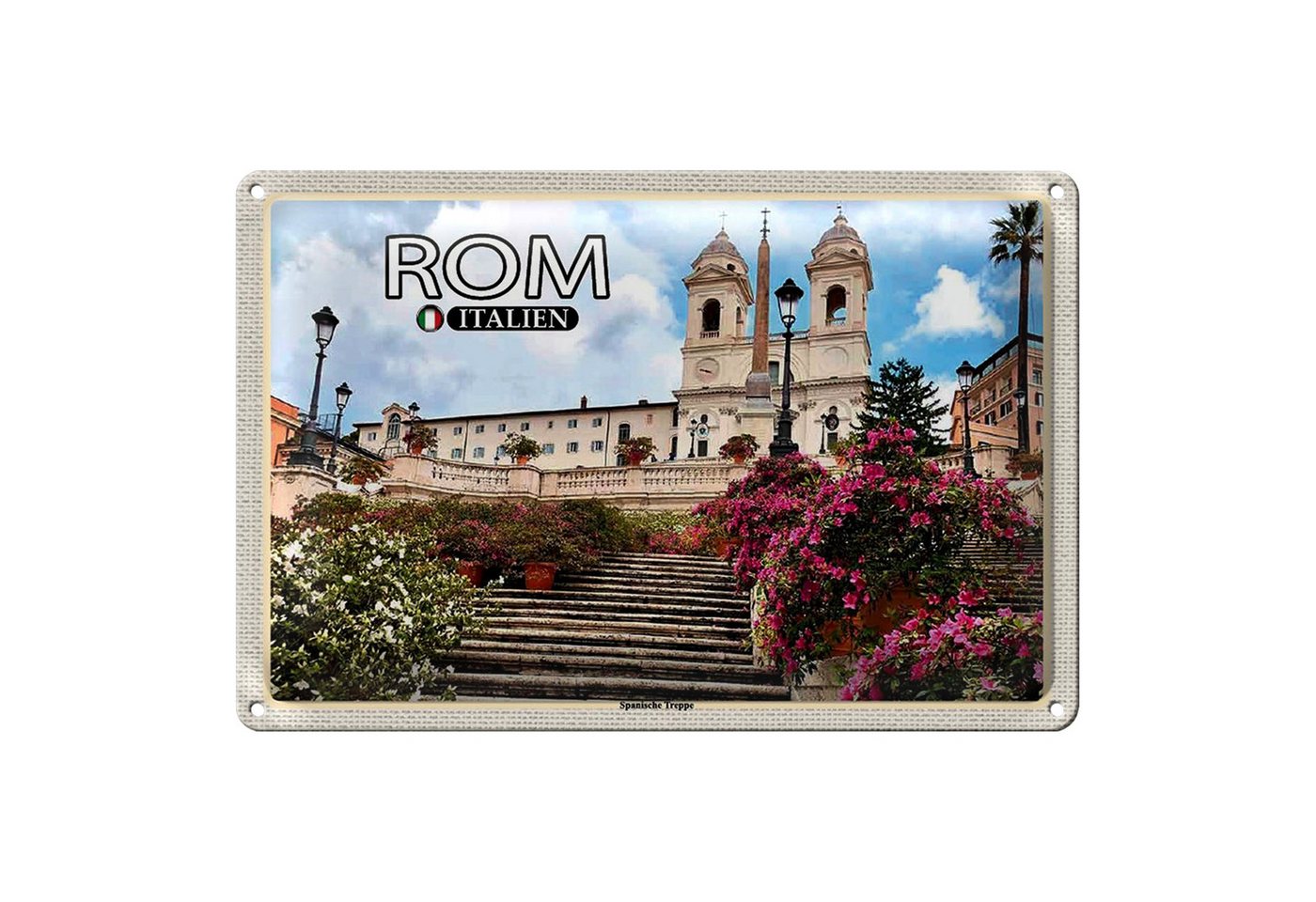 Roomando Metallschild Reise Rom Italien Spanische Treppe Kirche 18x12cm Roomando Metallschild Reise Rom Italien Spanische Treppe Kirche 18x12cm von Roomando