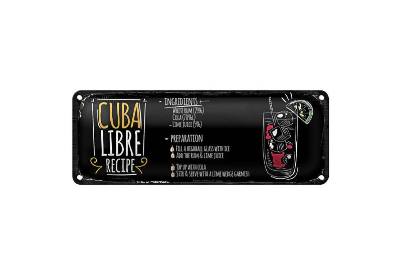 Roomando Metallschild Blechschild Rezept 27x10cm Cuba Libre Cocktail Recipe schwarzes Schild Roomando Metallschild Blechschild Rezept 27x10cm Cuba Libre Cocktail Recipe schwarzes Schild von Roomando