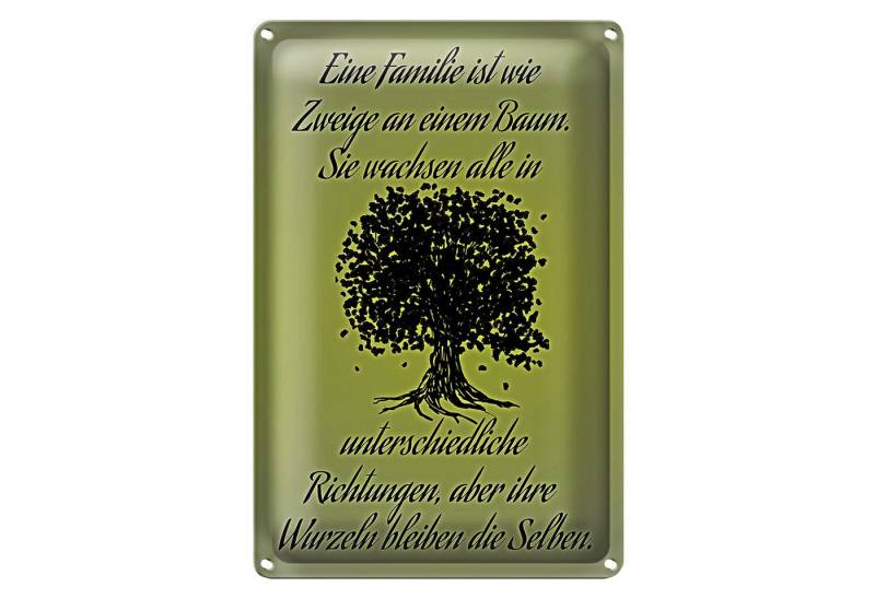 Roomando Metallschild Spruch 12x18cm Familie ist wie Zweige an Baum von Roomando