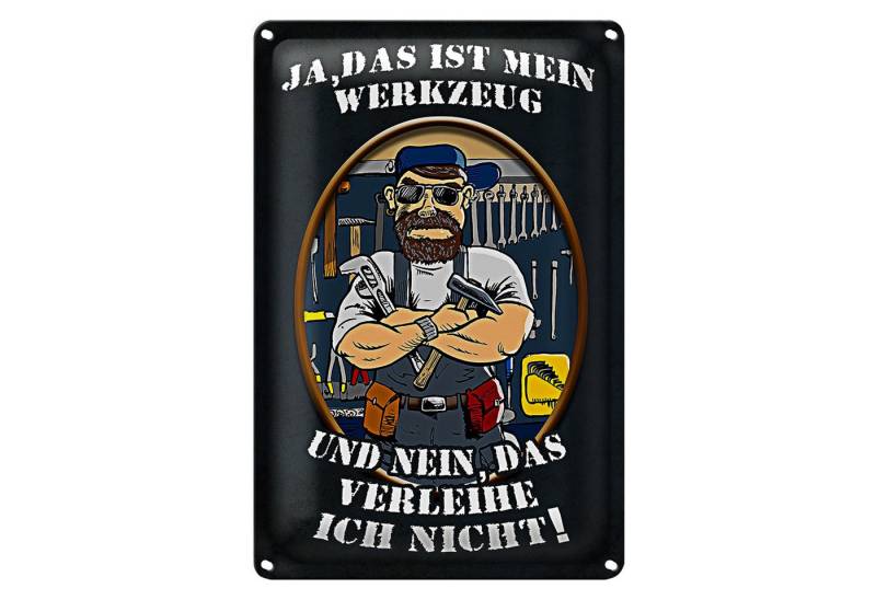 Roomando Metallschild Spruch 12x18cm Ja das ist mein Werkzeug und von Roomando