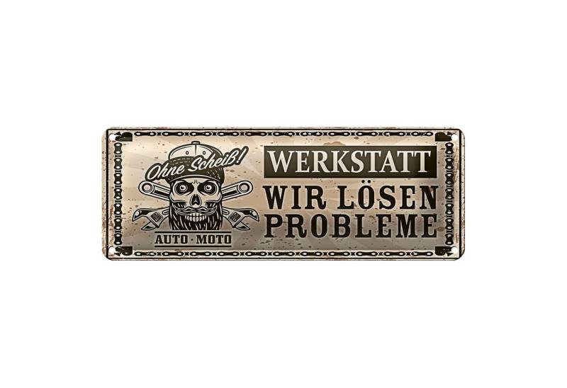 Roomando Metallschild Blechschild Spruch 27x10cm Auto Moto Werkstatt wir lösen Probleme Roomando Metallschild Blechschild Spruch 27x10cm Auto Moto Werkstatt wir lösen Probleme von Roomando