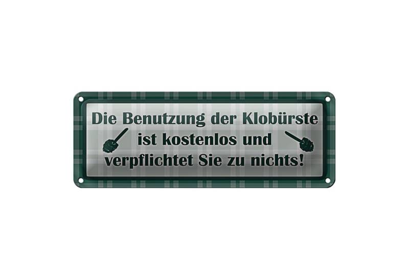 Roomando Metallschild Blechschild Spruch 27x10cm Benutzung der Klobürste kostenlos von Roomando