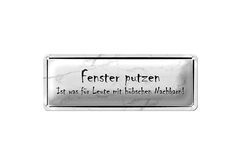 Roomando Metallschild Blechschild Spruch 27x10cm Fenster putzen ist was für Leute Dekoration von Roomando