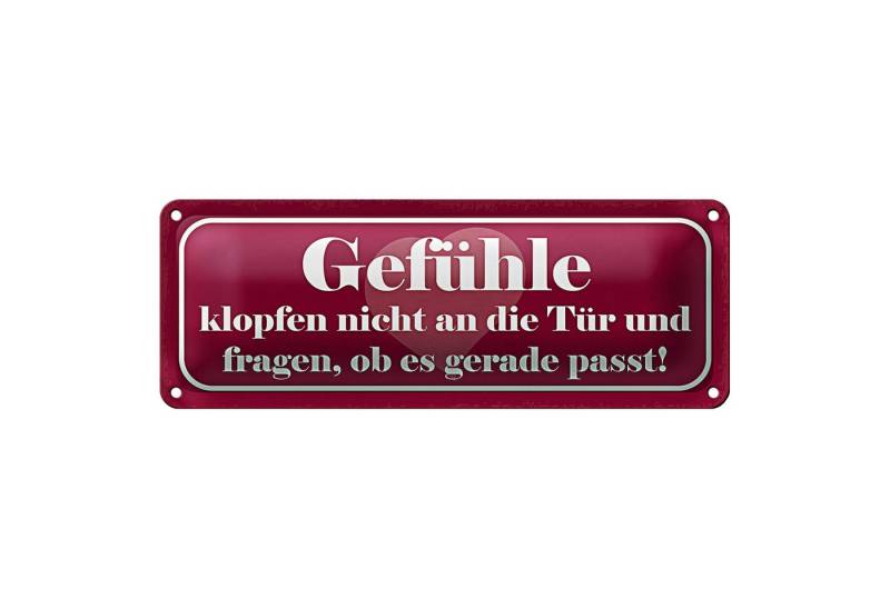 Roomando Metallschild Blechschild Spruch 27x10cm Gefühle klopfen nicht an die Tür Dekoration von Roomando