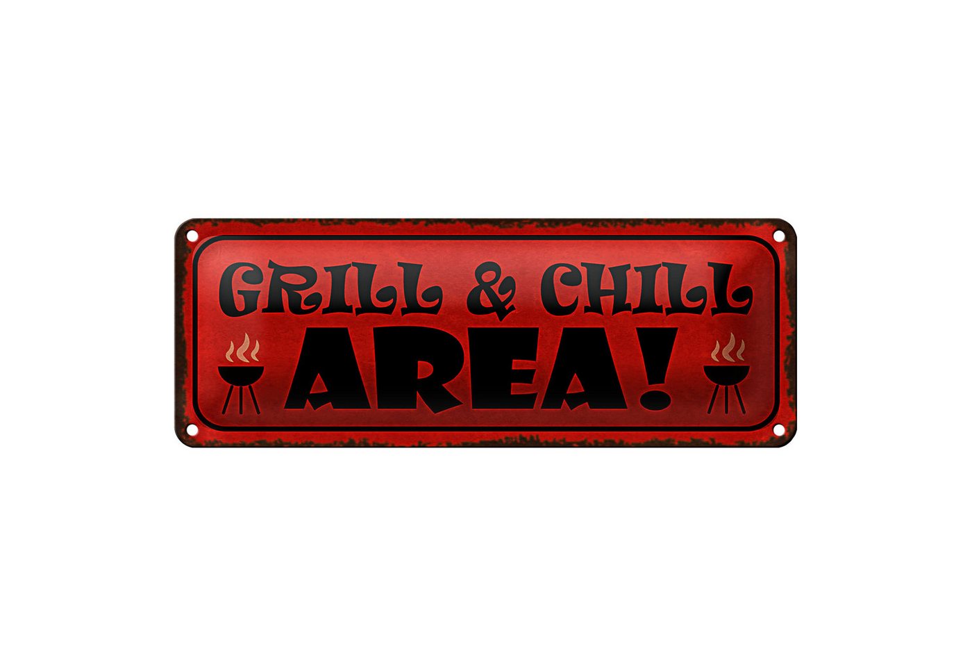Roomando Metallschild Blechschild Spruch 27x10cm Grill Chill Area Grillen Dekoration Roomando Metallschild Blechschild Spruch 27x10cm Grill Chill Area Grillen Dekoration von Roomando
