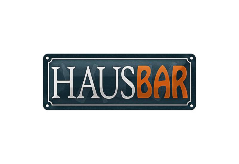 Roomando Metallschild Blechschild Spruch 27x10cm Hausbar Küche blaues Schild von Roomando