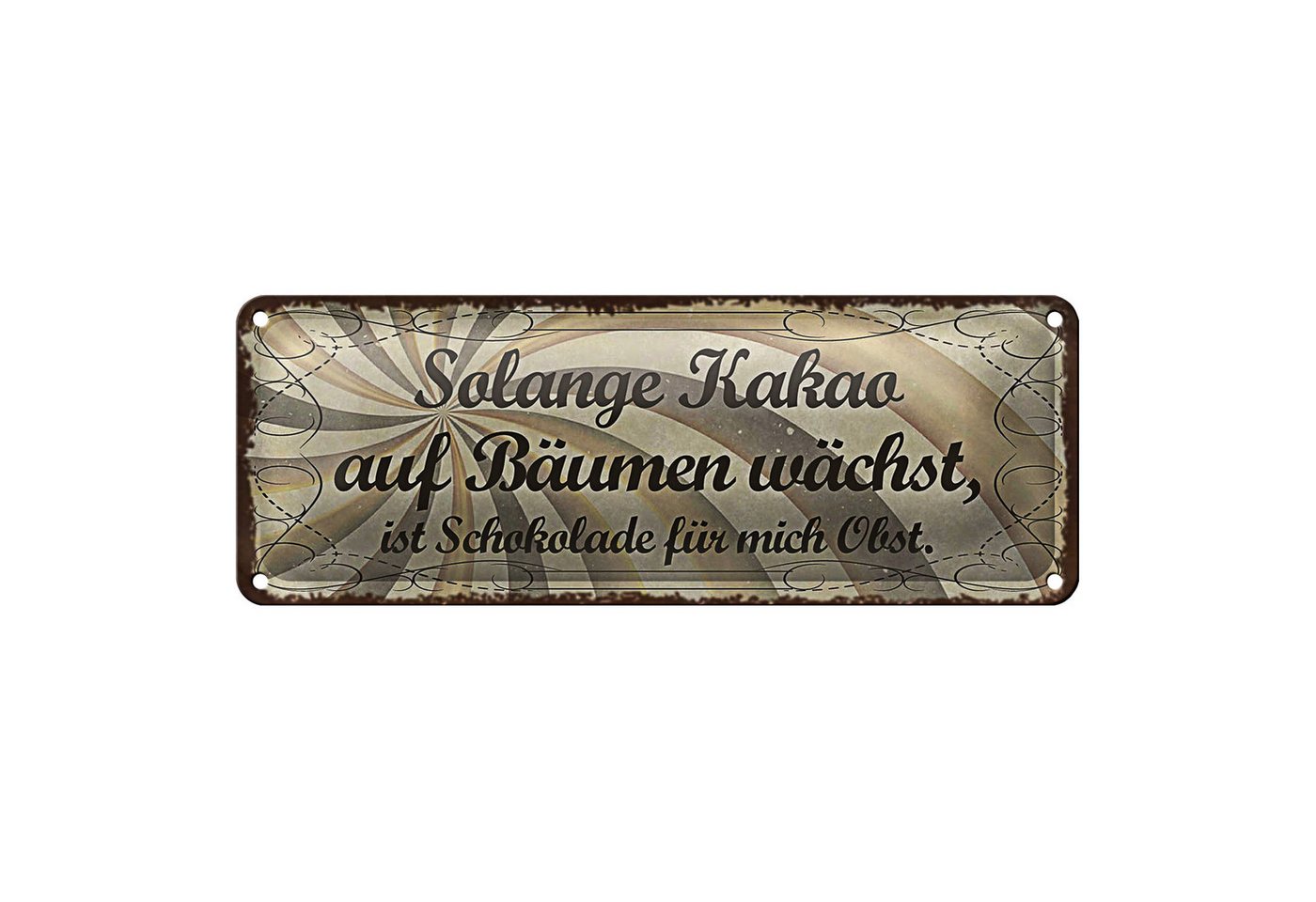 Roomando Metallschild Blechschild Spruch 27x10cm Kakao wächst Schokolade Obst Dekoration Roomando Metallschild Blechschild Spruch 27x10cm Kakao wächst Schokolade Obst Dekoration von Roomando