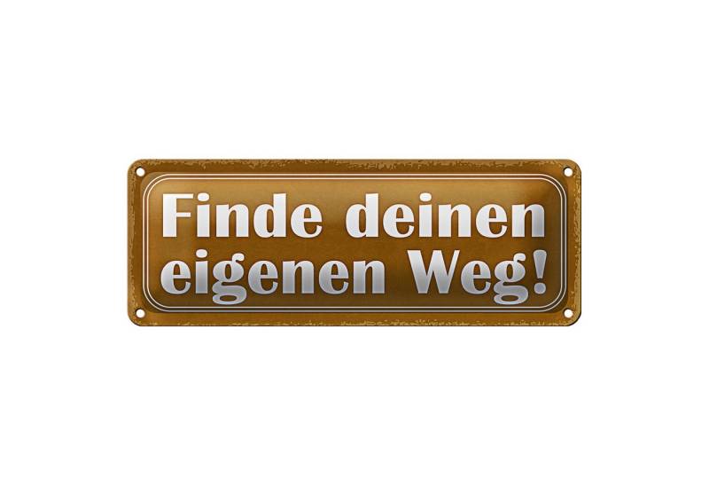 Roomando Metallschild Blechschild Spruch 27x10cm finde deinen eigenen Weg gelbes Schild von Roomando