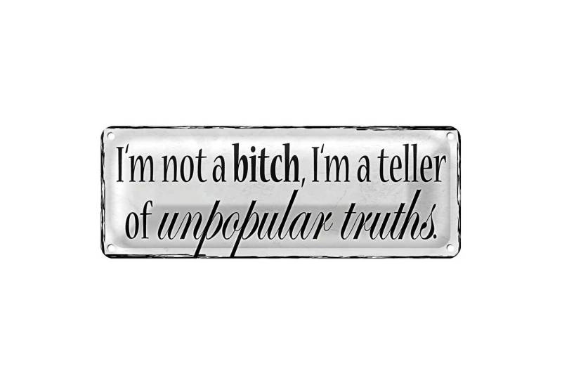 Roomando Metallschild Blechschild Spruch 27x10cm i`m not a bitch i`m a teller of Dekoration von Roomando