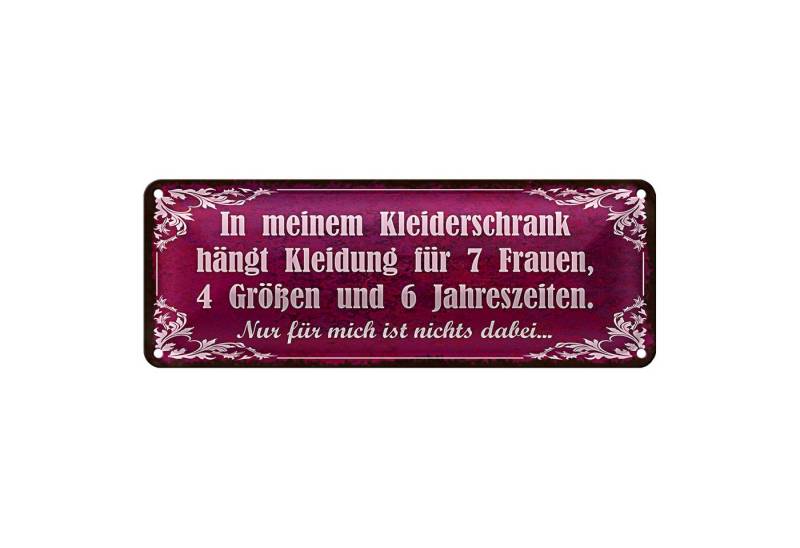 Roomando Metallschild Blechschild Spruch 27x10cm mein Kleiderschrank 4 Größen und Dekoration von Roomando