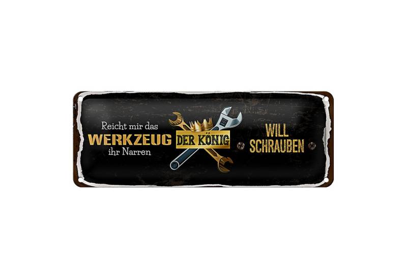 Roomando Metallschild Blechschild Spruch 27x10cm reicht mir das Werkzeug ihr Narren von Roomando