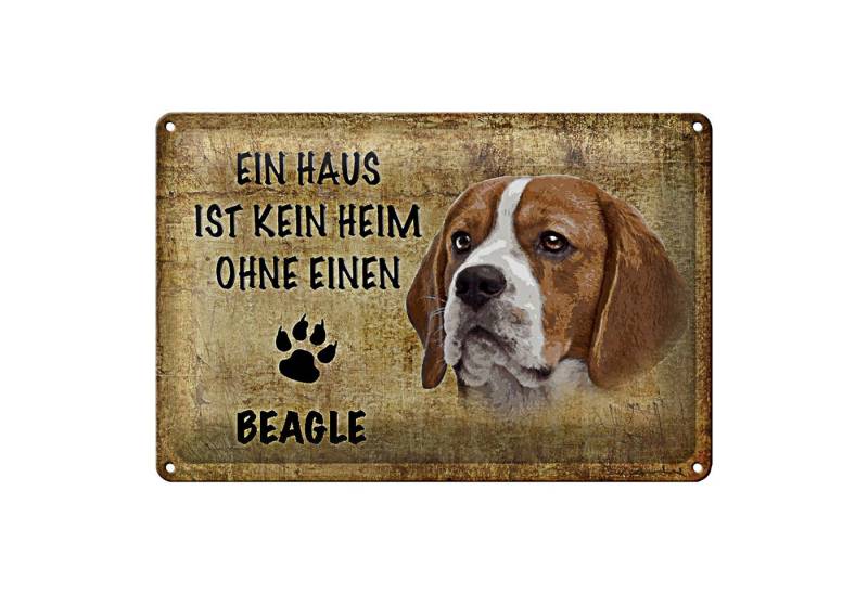 Roomando Metallschild Spruch 18x12cm Beagle Hund ohne kein Heim von Roomando