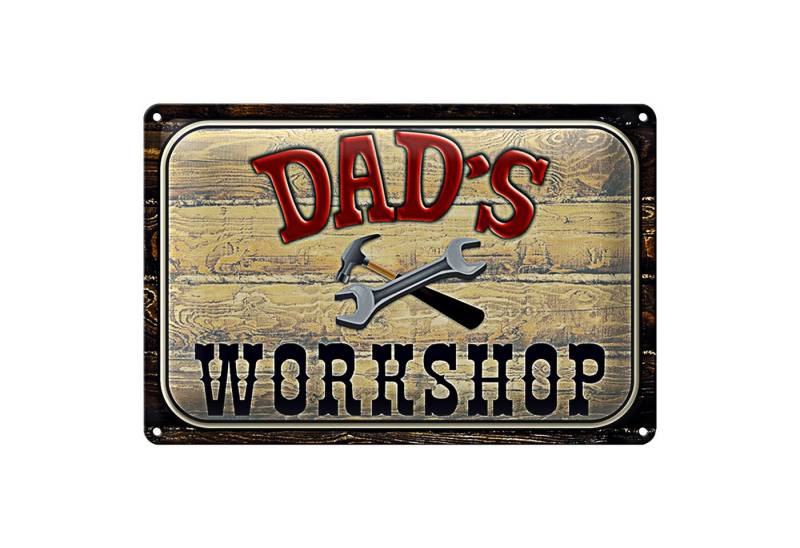 Roomando Metallschild Blechschild Spruch 30x20cm Dad´s Workshop Werkzeug von Roomando