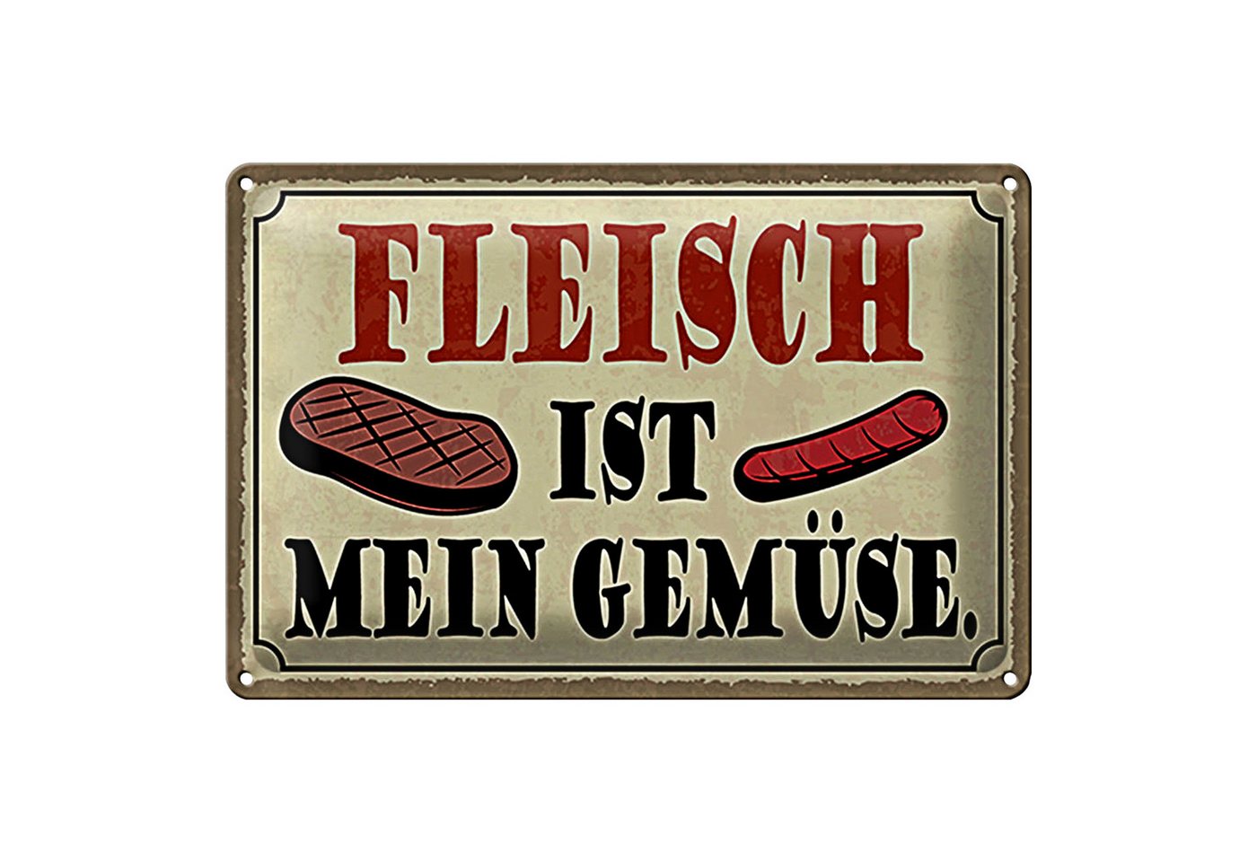 Roomando Metallschild Spruch 18x12cm Fleisch ist mein Gemüse Grill Roomando Metallschild Spruch 18x12cm Fleisch ist mein Gemüse Grill von Roomando