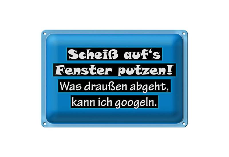 Roomando Metallschild Spruch 18x12cm Scheiß aufs Fenster putzen von Roomando