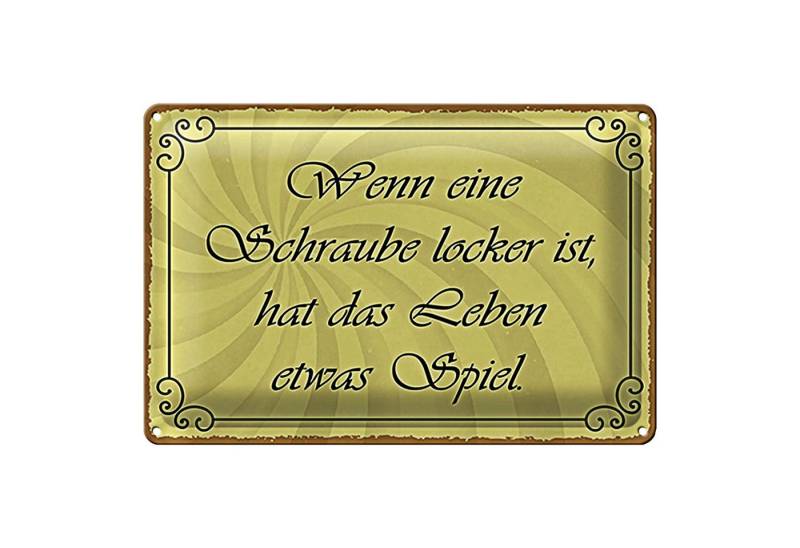 Roomando Metallschild Spruch 18x12cm Schraube locker Leben Spiel von Roomando