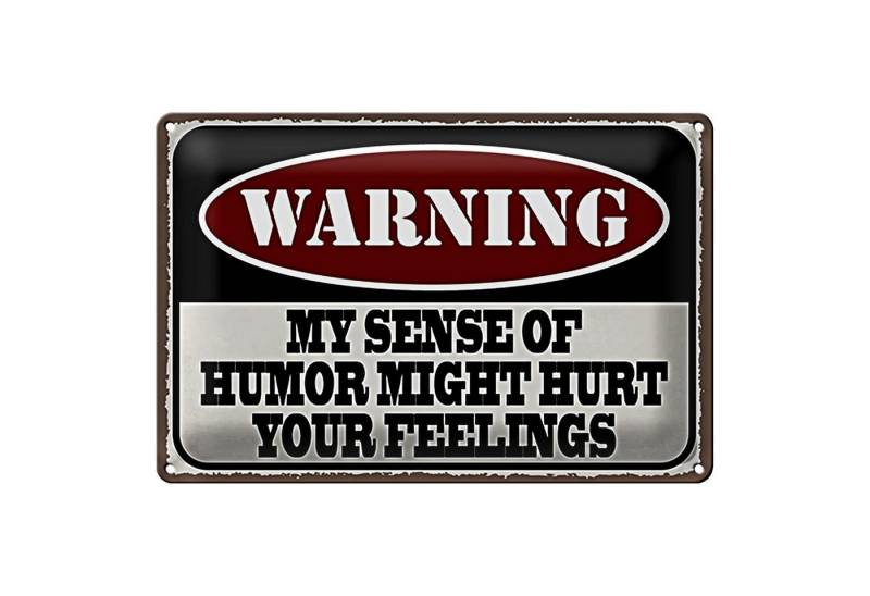 Roomando Metallschild Spruch 18x12cm Warning my sense of humor might hurt von Roomando