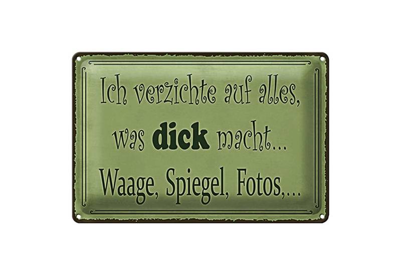 Roomando Metallschild Spruch 18x12cm ich verzichte Waage Spiegel Foto von Roomando