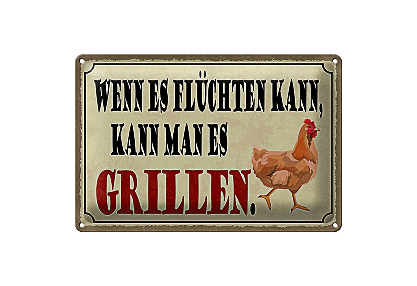 Roomando Metallschild Spruch 18x12cm wenn es flüchten kann kann Grill Roomando Metallschild Spruch 18x12cm wenn es flüchten kann kann Grill von Roomando