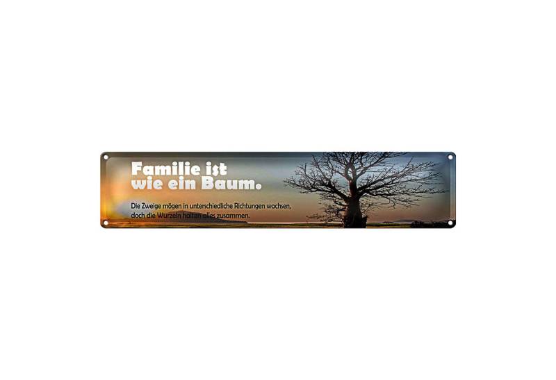 Roomando Metallschild Blechschild Spruch 46x10cm Familie ist wie Baum die Zweige Dekoration von Roomando