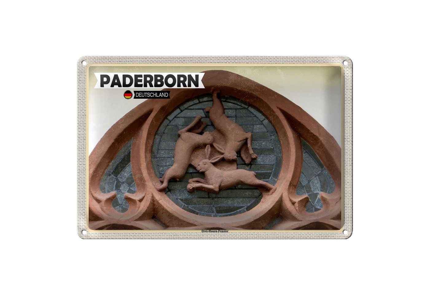 Roomando Metallschild Städte Paderborn Drei Hasen-Fenster 18x12cm Roomando Metallschild Städte Paderborn Drei Hasen-Fenster 18x12cm von Roomando