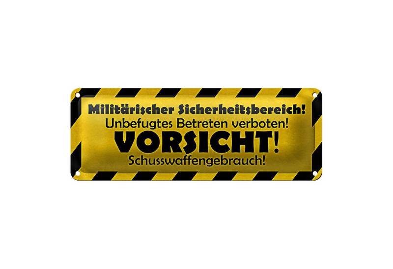 Roomando Metallschild Blechschild Warnschild 27x10cm Militärischer Sicherheitsbereich von Roomando