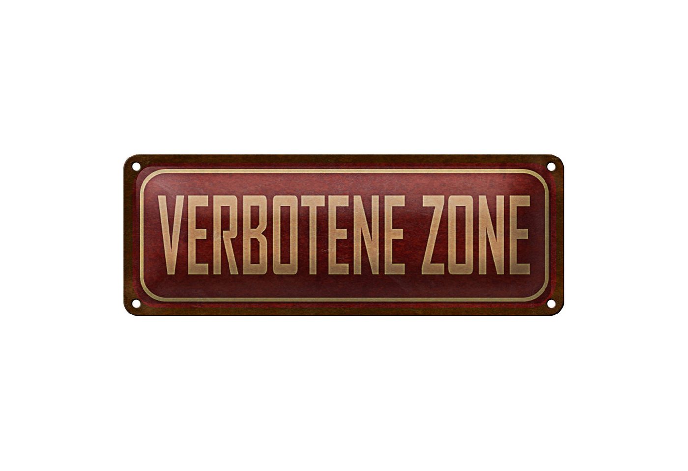 Roomando Metallschild Blechschild Warnschild 27x10cm verbotene Zone Dekoration von Roomando