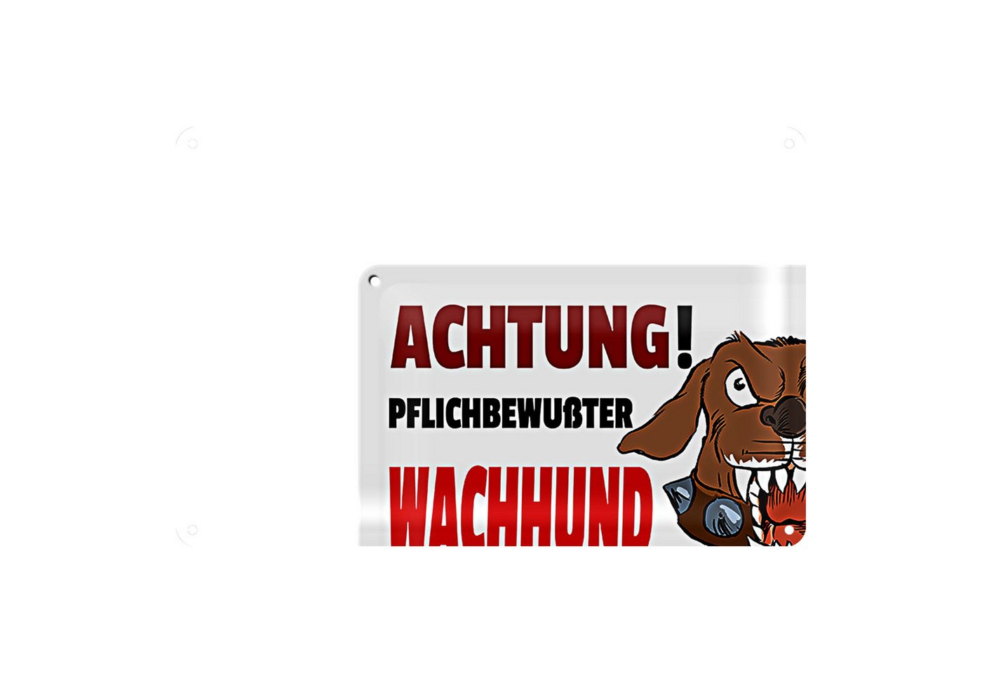 Roomando Metallschild Blechschild Warnschild 30x20cm Achtung pflichtbewußter Hund von Roomando