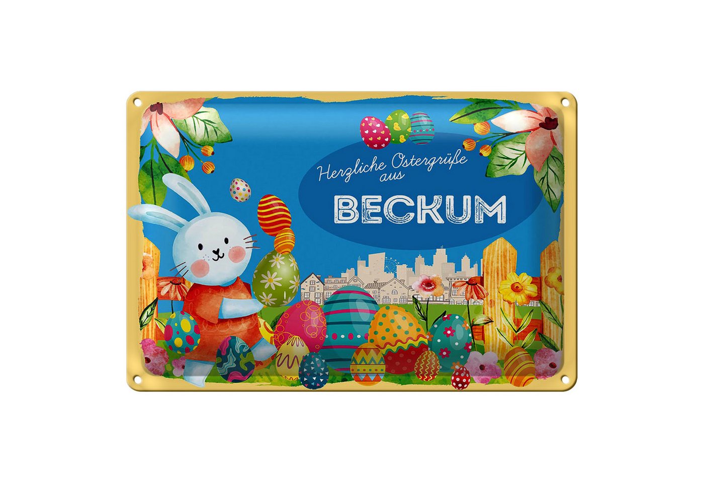Roomando Metallschild Ostern Ostergrüße 18x12cm BECKUM Roomando Metallschild Ostern Ostergrüße 18x12cm BECKUM von Roomando