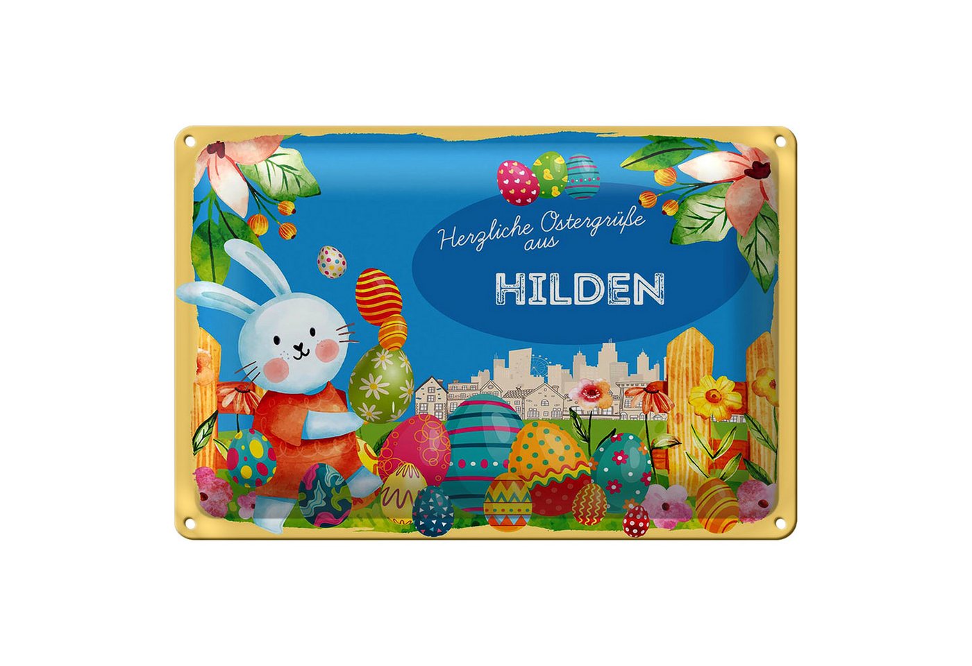 Roomando Metallschild Ostern Ostergrüße 18x12cm HILDEN Roomando Metallschild Ostern Ostergrüße 18x12cm HILDEN von Roomando