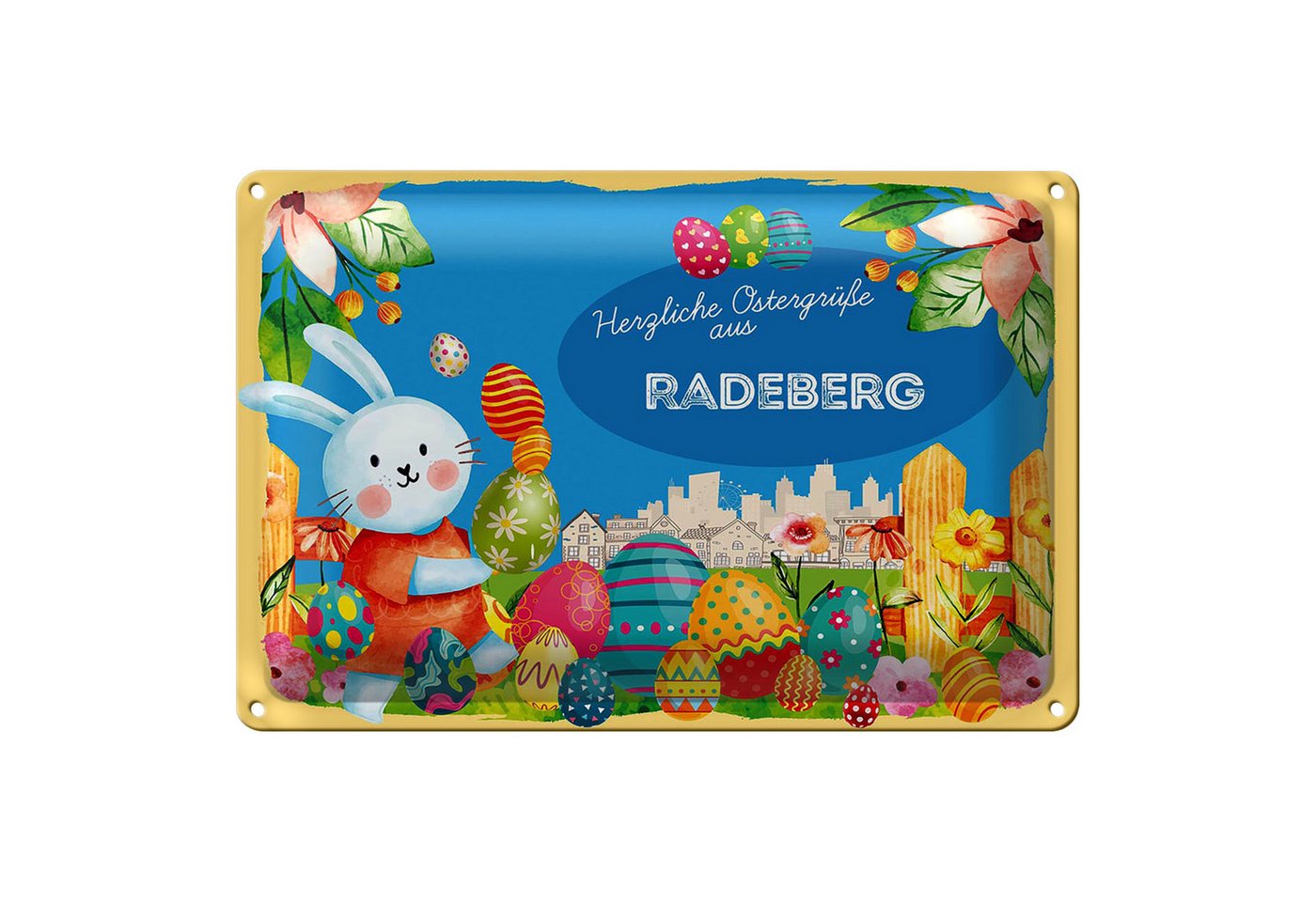 Roomando Metallschild Ostern Ostergrüße 18x12cm RADEBERG Roomando Metallschild Ostern Ostergrüße 18x12cm RADEBERG von Roomando