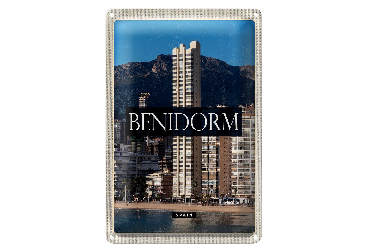 Roomando Metallschild Reise 12x18cm Benidorm Spain Panorama Poster Roomando Metallschild Reise 12x18cm Benidorm Spain Panorama Poster von Roomando