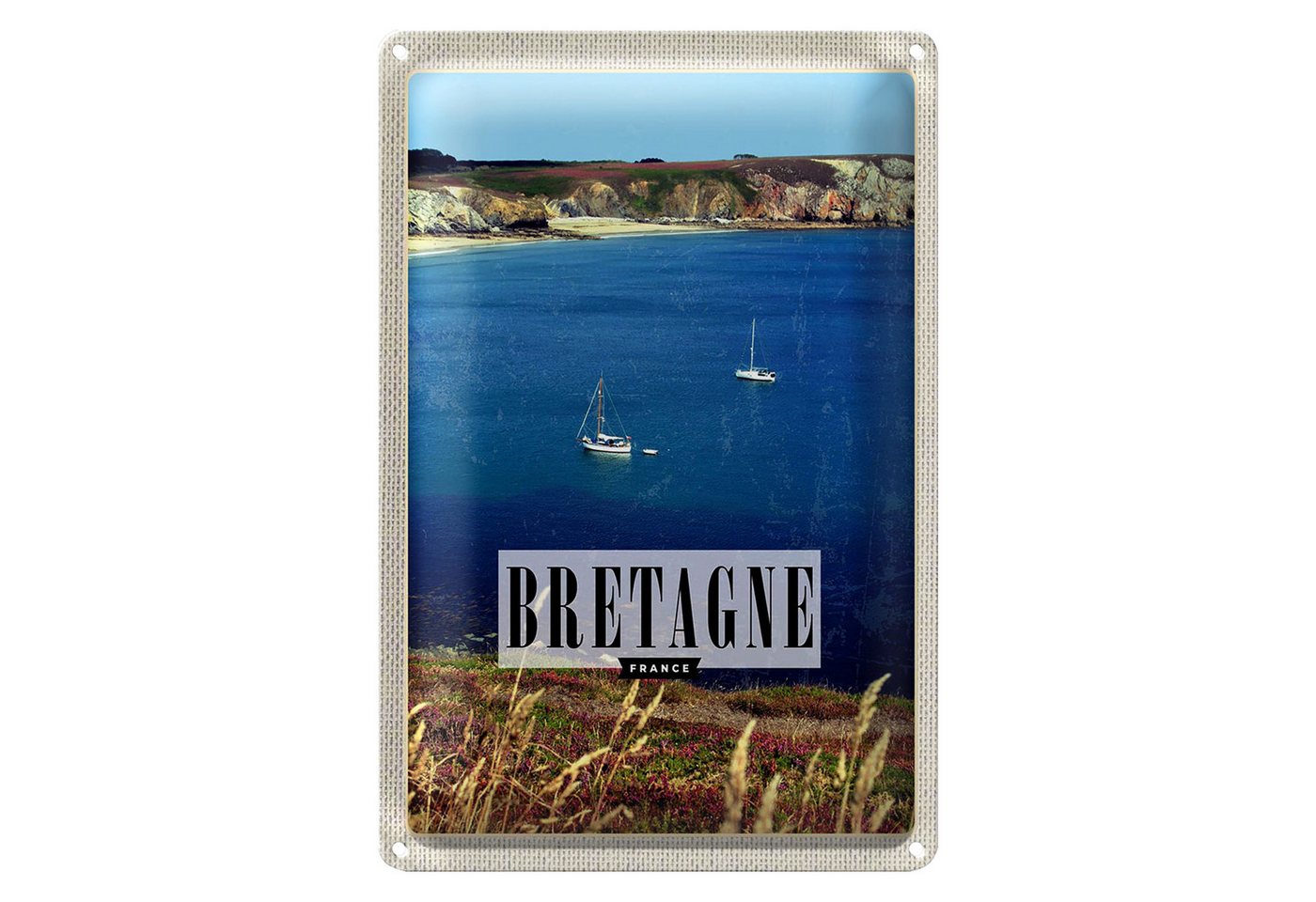 Roomando Metallschild Reise 12x18cm Bretagne France Urlaub Poster Roomando Metallschild Reise 12x18cm Bretagne France Urlaub Poster von Roomando