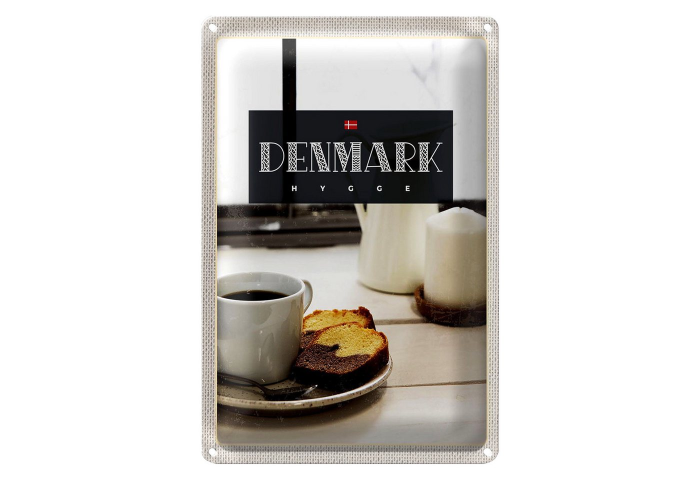 Roomando Metallschild Reise 12x18cm Dänemark Kaffee Marmorkuchen Wohnung Roomando Metallschild Reise 12x18cm Dänemark Kaffee Marmorkuchen Wohnung von Roomando