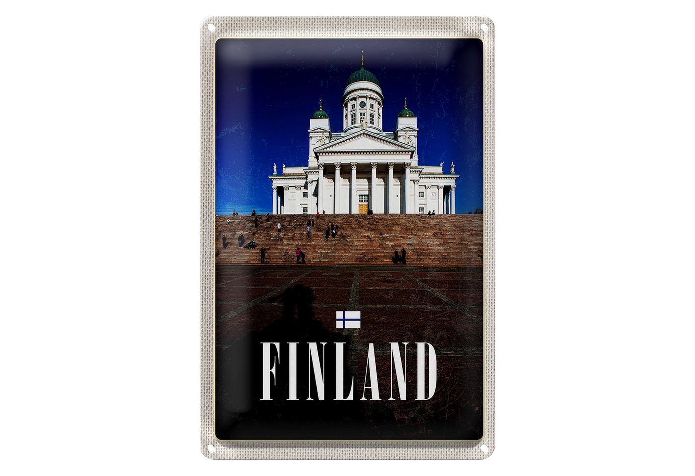 Roomando Metallschild Reise 12x18cm Finnland Kirche Treppe Architektur Roomando Metallschild Reise 12x18cm Finnland Kirche Treppe Architektur von Roomando