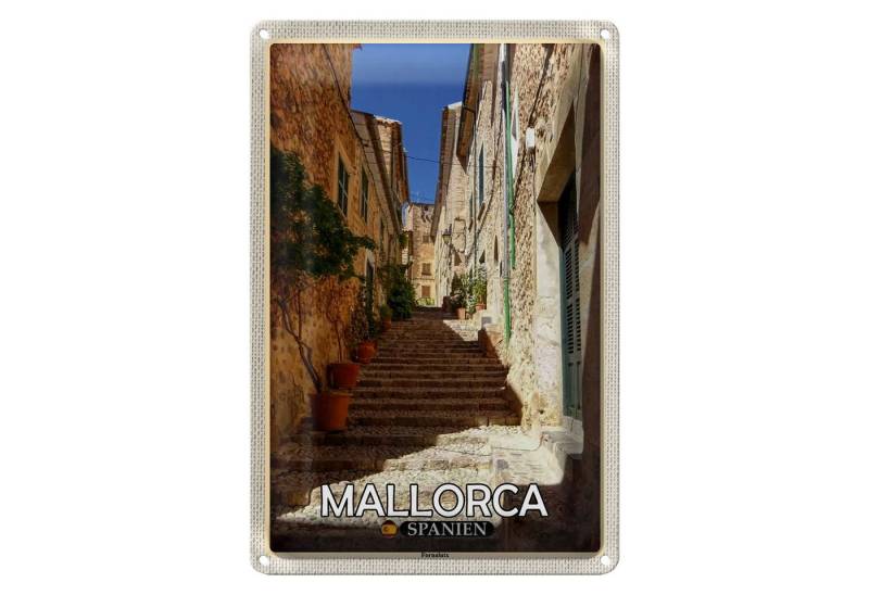 Roomando Metallschild Reise 12x18cm Mallorca Spanien Fornalutx Treppen von Roomando