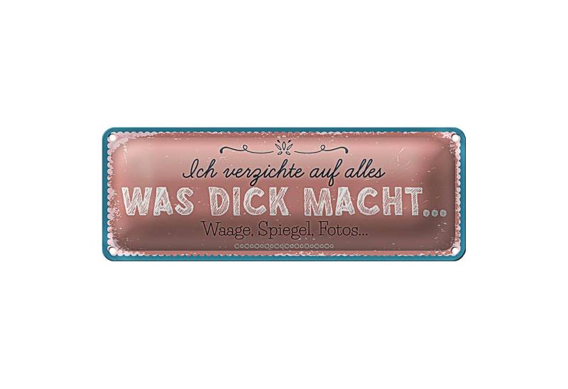 Roomando Metallschild Spruch 27x10 cm verzichte auf Waage Spiegel Fotos Dekoration von Roomando