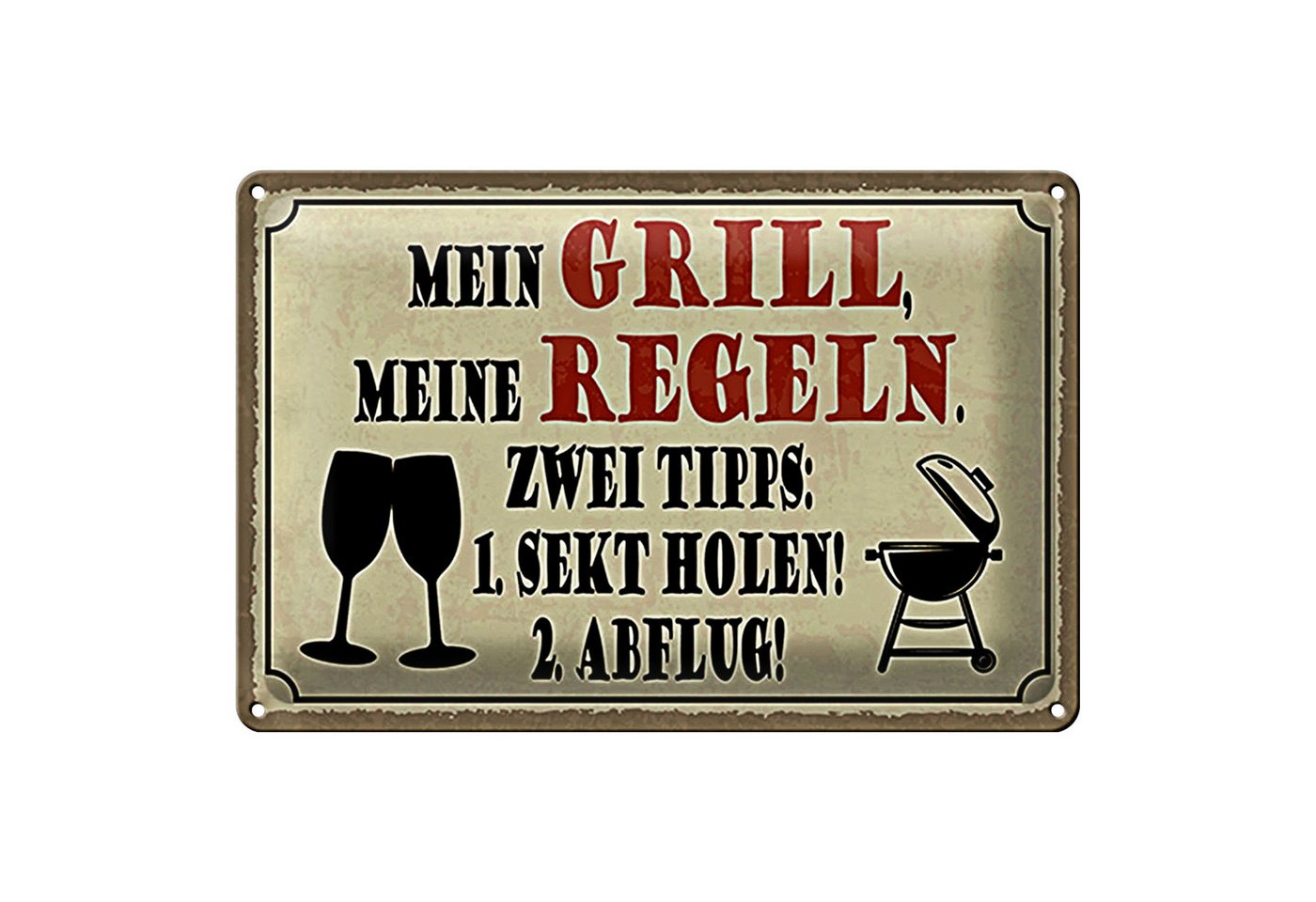 Roomando Metallschild Spruch 18x12cm mein Grill meine Regeln 2 Tipps Roomando Metallschild Spruch 18x12cm mein Grill meine Regeln 2 Tipps von Roomando
