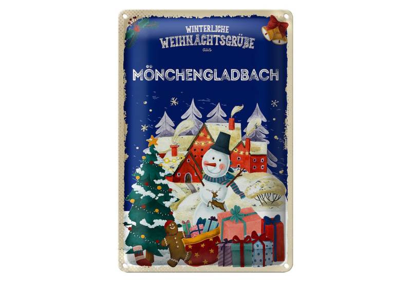 Roomando Metallschild Weihnachtsgrüße MÖNCHENGLADBACH 12x18cm von Roomando