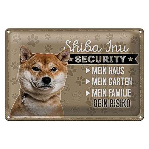 Shiba Inu Security Schild | Mein Haus | Mein Garten | Dein Risiko | 20 cm x 30 cm von Roomando
