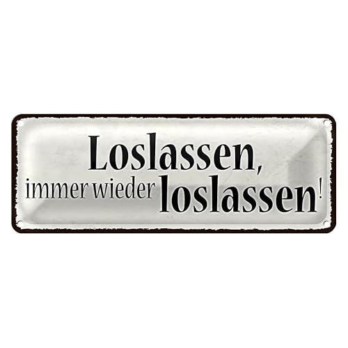 Vintage Blechschild | Loslassen, immer wieder loslassen | Dekoration | 10 x 27cm von Roomando