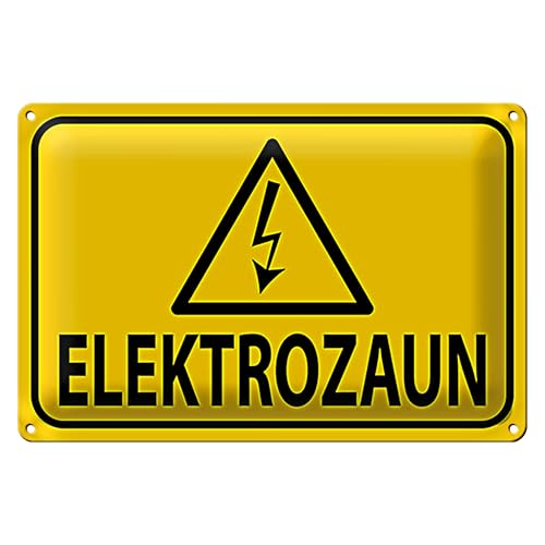 Warnschild | Elektrozaun | Sicherheitszeichen | Außenbereich | 18 cm x 12 cm von Roomando