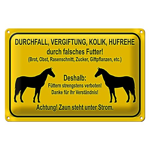 Warnschild Pferde | Füttern verboten | Zaun unter Strom | Außenbereich | 40 cm x 30 cm Warnschild Pferde | Füttern verboten | Zaun unter Strom | Außenbereich | 40 cm x 30 cm von Roomando