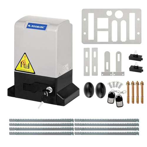 ROOMARK Automatischer Schiebetüröffner angetrieben durch Motor 816 kg, 2 Fernbedienungen Universaltor, Schiebetürmotor, Automatischer Schiebetorantrieb Toröffner von Roomark