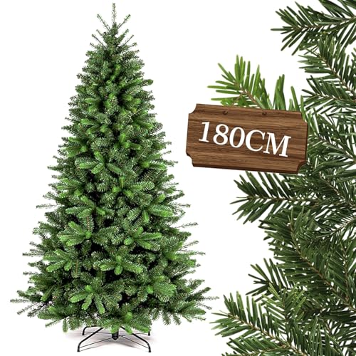 Roomark 180cm Weihnachtsbaum,PVC & PE Weihnachtsbaum künstlich,Ungeschmückter Grün Christbaum mit 1471 Spitzen Einfache Installation,Tannenbaum inkl. Metall Christbaum Ständer (Christmas Tree) von Roomark